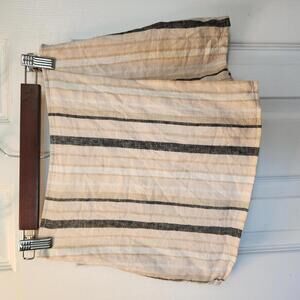 Forever 21 Women's Striped Cream Linen Skort- Size Small
